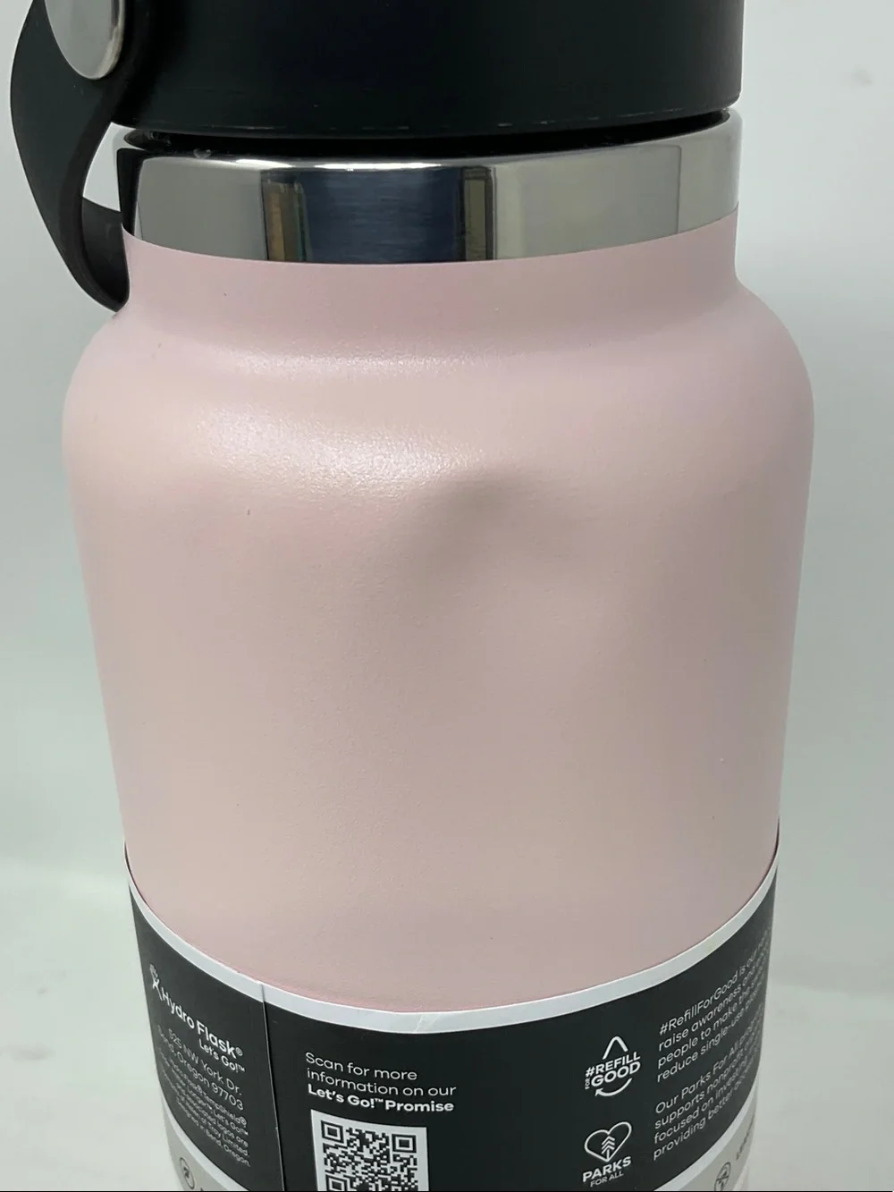 Hydro Flask Wide Mouth Bottle with Flex Straw Cap - Light Pink and Black